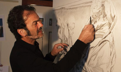 Giorgio Oikonomoi espone all’Oratorio San Filippo di Via Lomellini per il Giubileo.