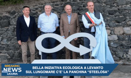 Levanto, ecco la panchina "steelosa", sistemata sul lungomare.
