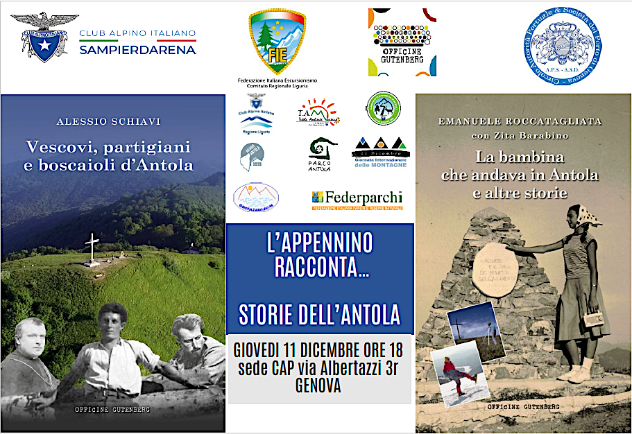 Presentazione dei primi due volumi della nuova collana “L’Appennino Racconta”, con dialogo a più voci protagonista il  Monte Antola.