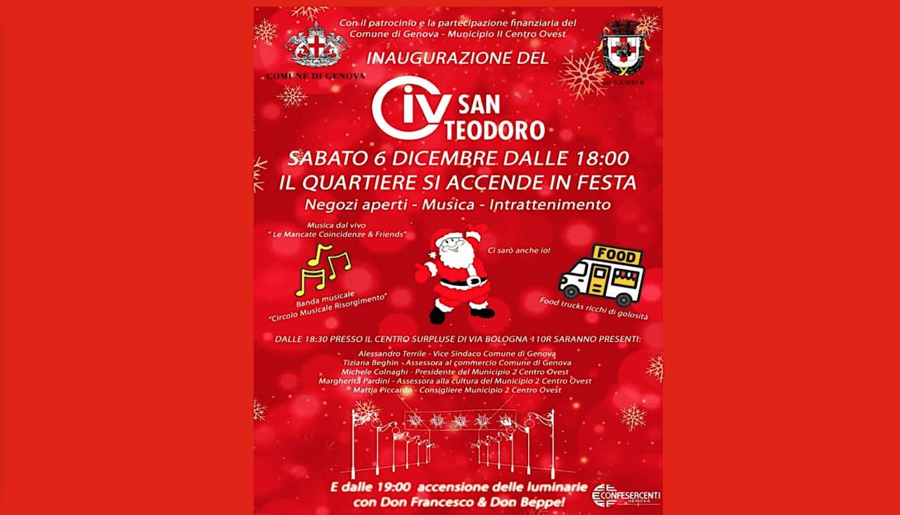 Grande festa a Genova nel Quartiere di San Teodoro: nasce il CIV-Centro Integrato di Via.