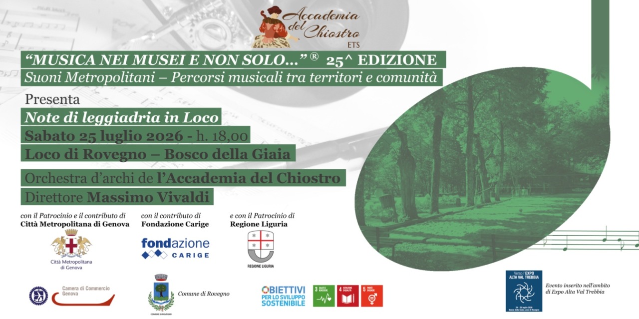 Al via a Loco di Rovegno la 25ª edizione di “Musica nei Musei e non solo…”