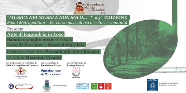 Al via a Loco di Rovegno la 25ª edizione di “Musica nei Musei e non solo…”