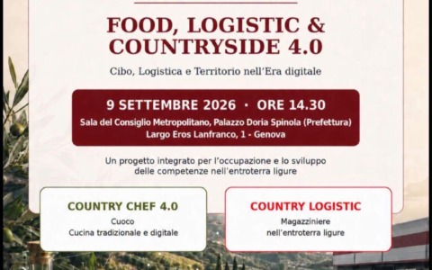 Food, Logistic & Countryside 4.0: a Genova la presentazione del progetto per formare nuove competenze e creare occupazione nell’entroterra ligure